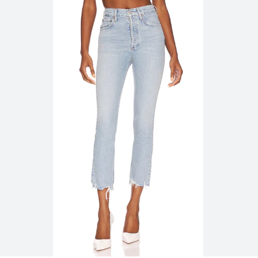 AGOLDE Riley High Rise Straight Crop in Bitter Light Wash Size 27